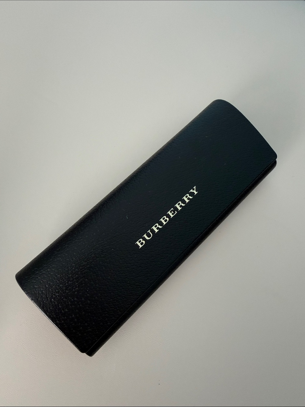 Burberry Black Leather Eyewear Case with Logo